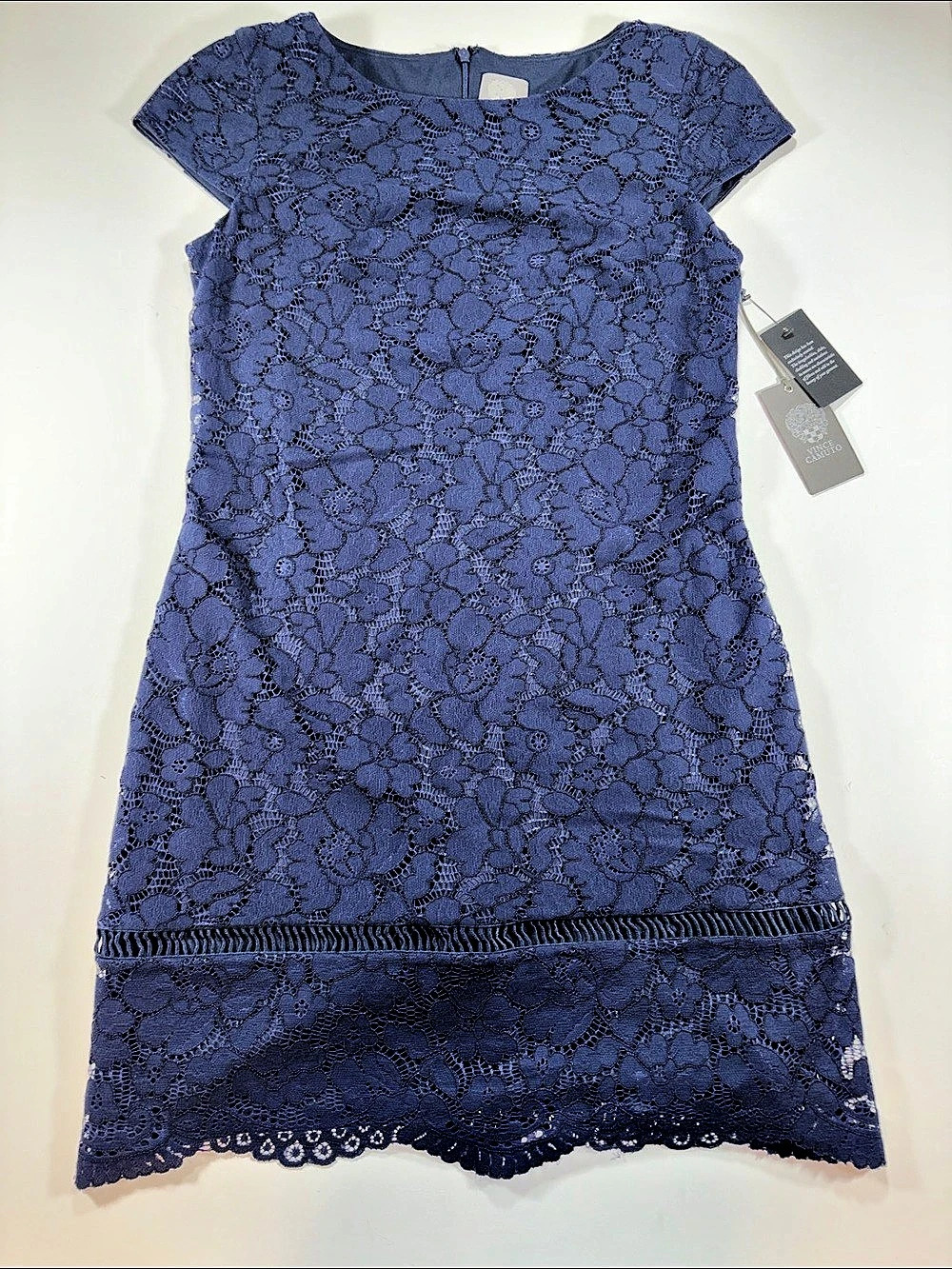 Vince Camuto Floral Lace Mini Dress in Blue Size 4 NWT